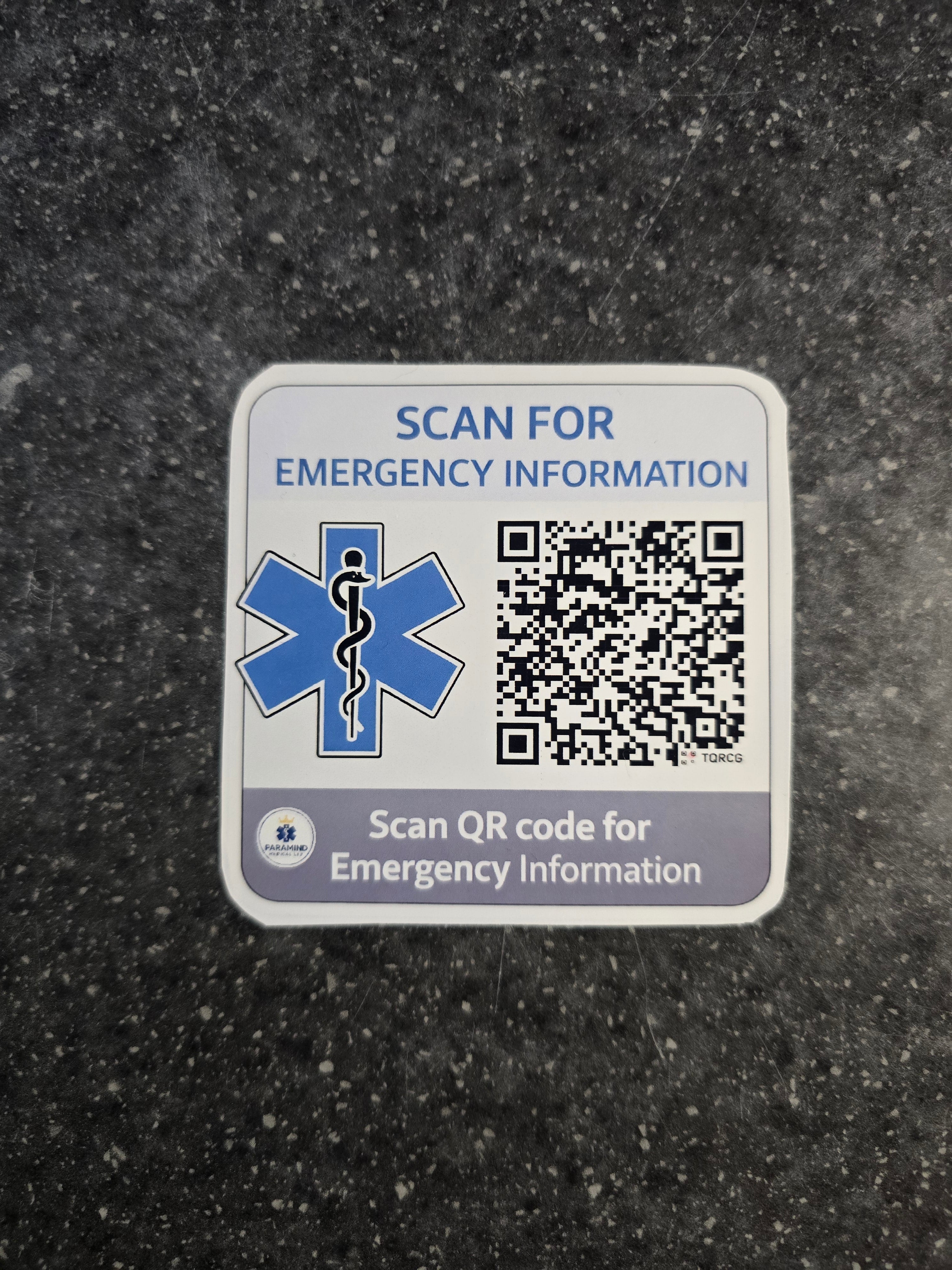 Emergency Information QR Keyring Aid