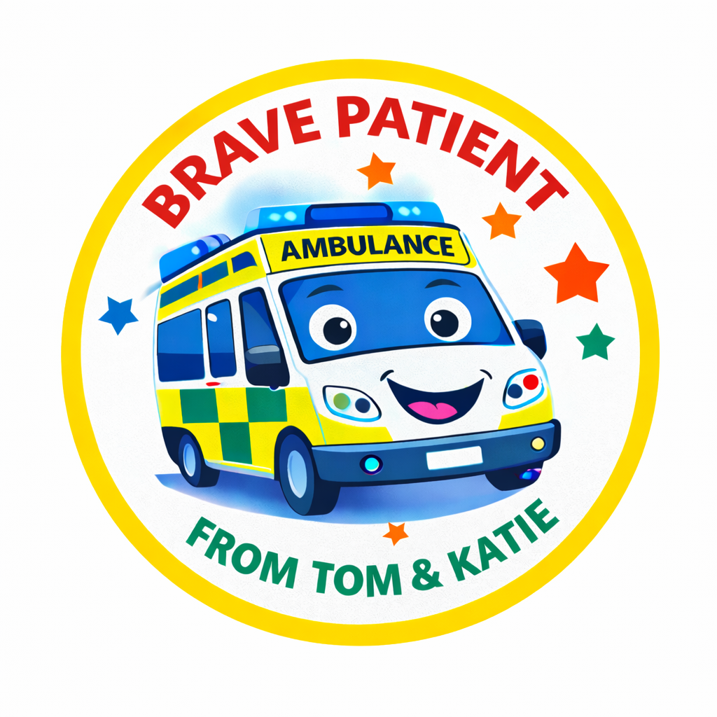 Brave Patient Ambulance Stickers - 24 sticker sheet