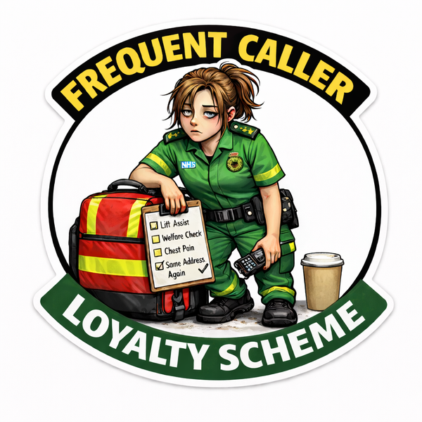 Ambulance Humour Vinyl Sticker - FREQUENT CALLER