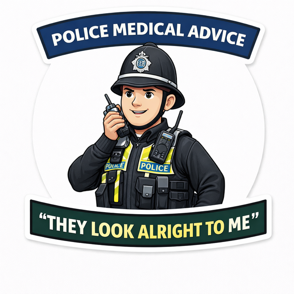 POLICE Humour Vinyl Sticker - Police Medical Advice!