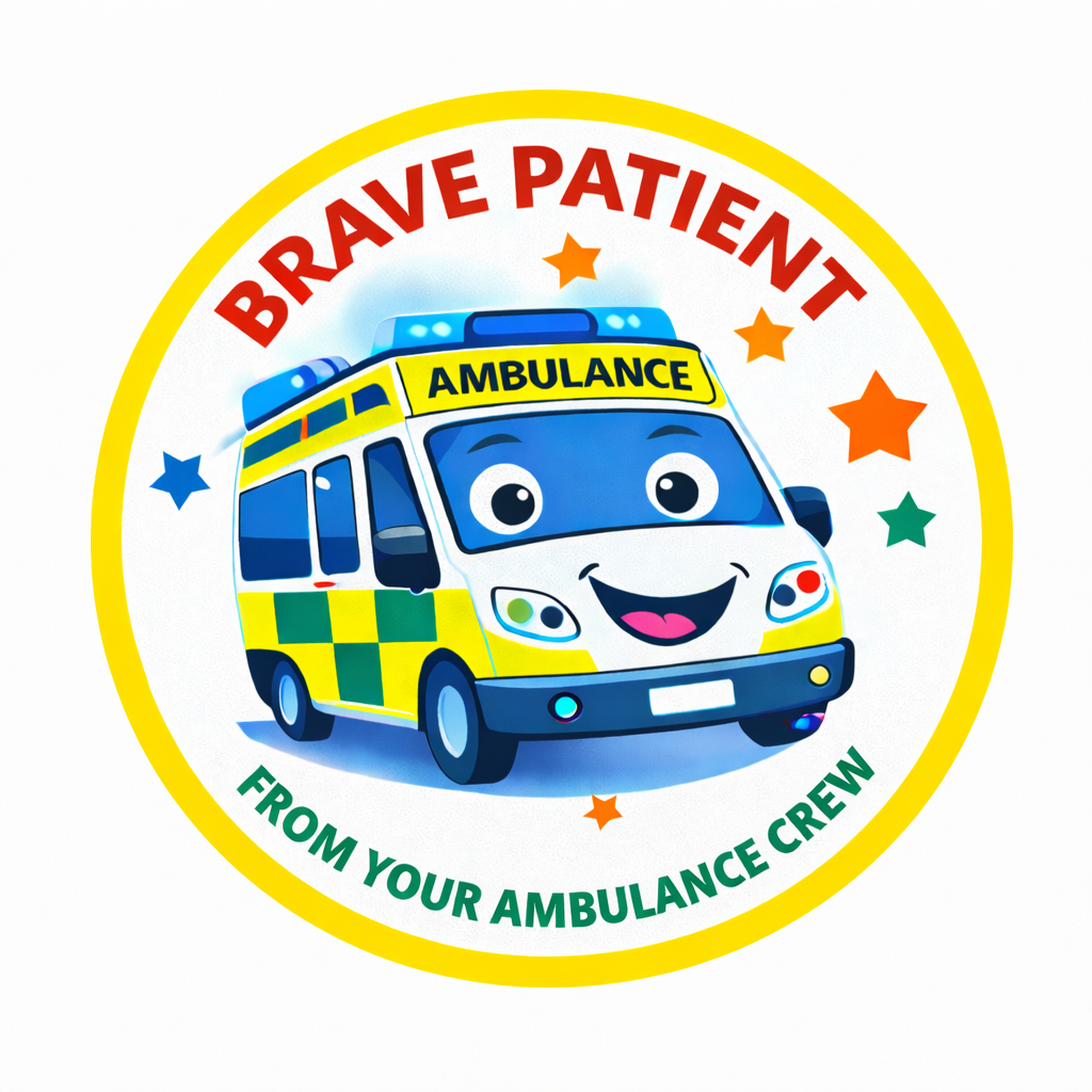 Brave Patient Ambulance Stickers - 24 sticker sheet