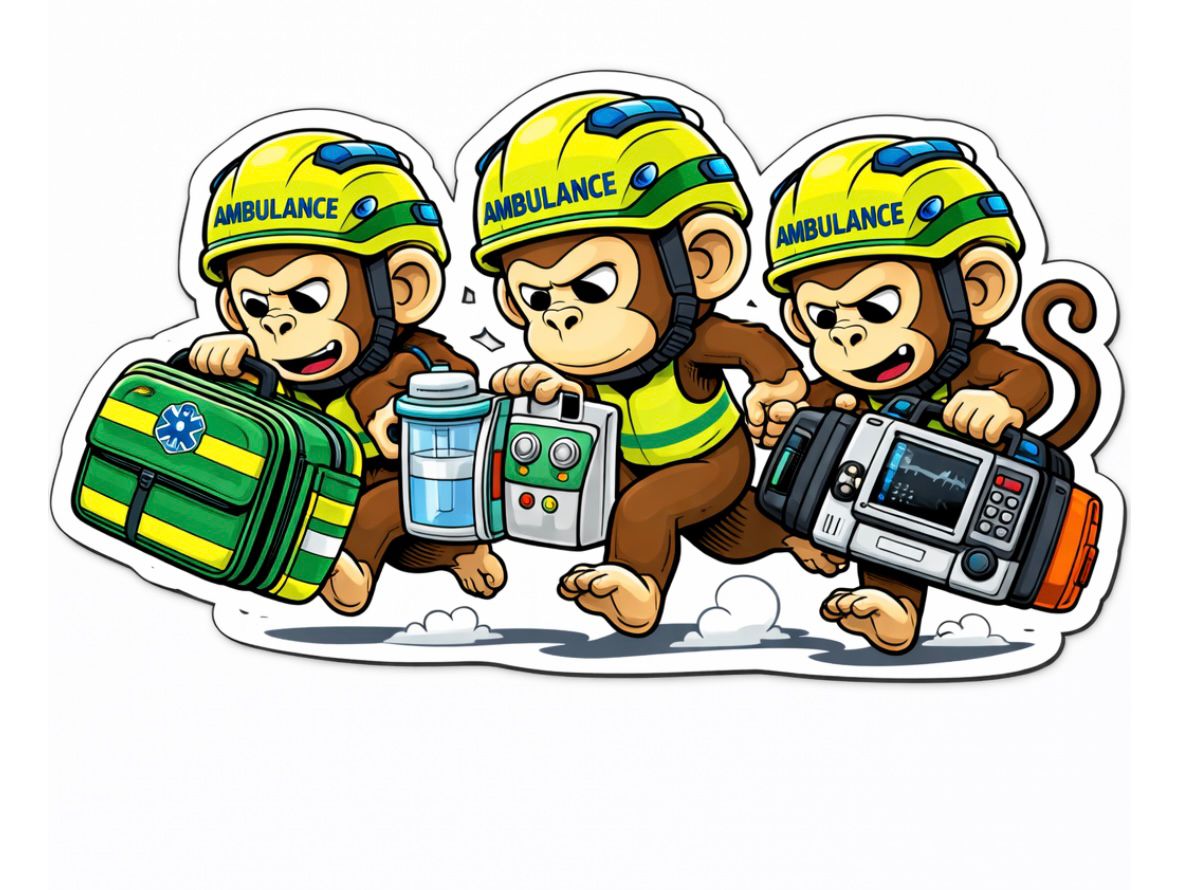 Ambulance Humour Vinyl Sticker - Kit Monkey