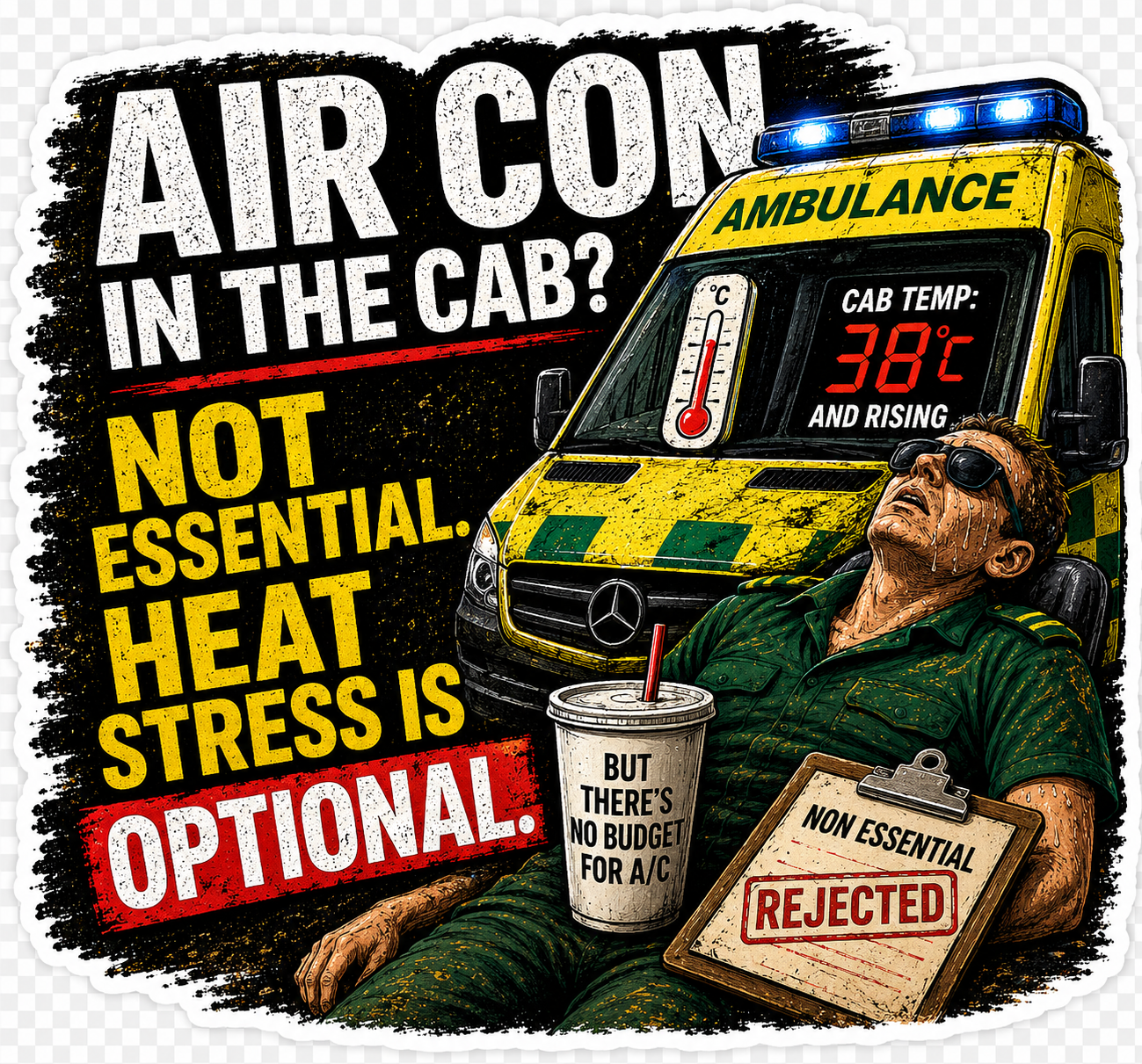 Humour Vinyl Sticker - Non essential aircon
