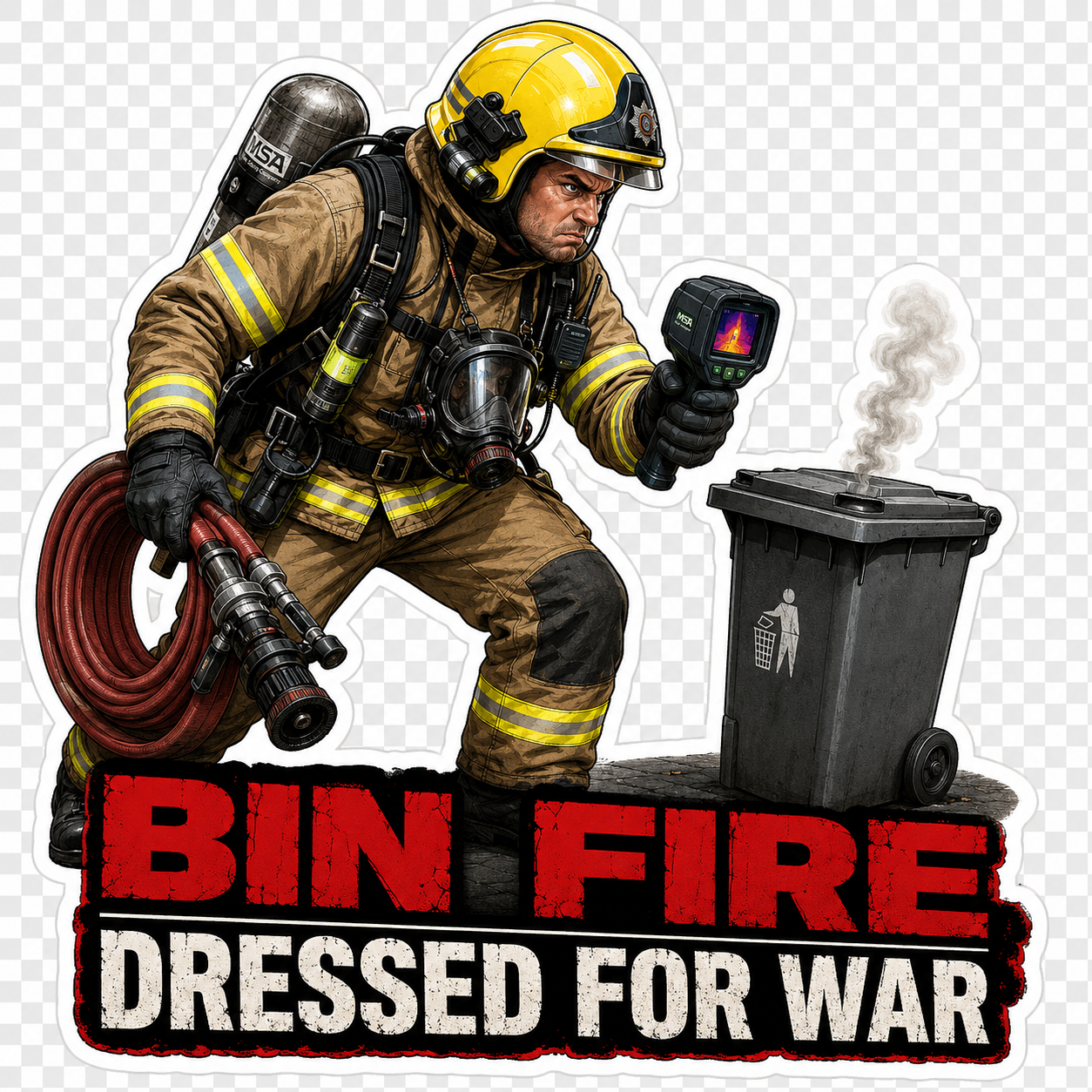 Humour Vinyl Sticker - Bin Fire
