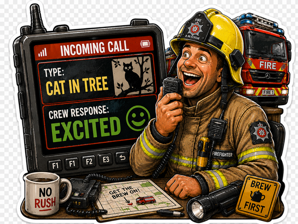 Humour Vinyl Sticker - Cat in Tree