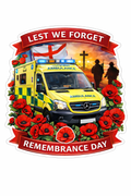 Ambulance Humour Vinyl Sticker - Lest We Forget