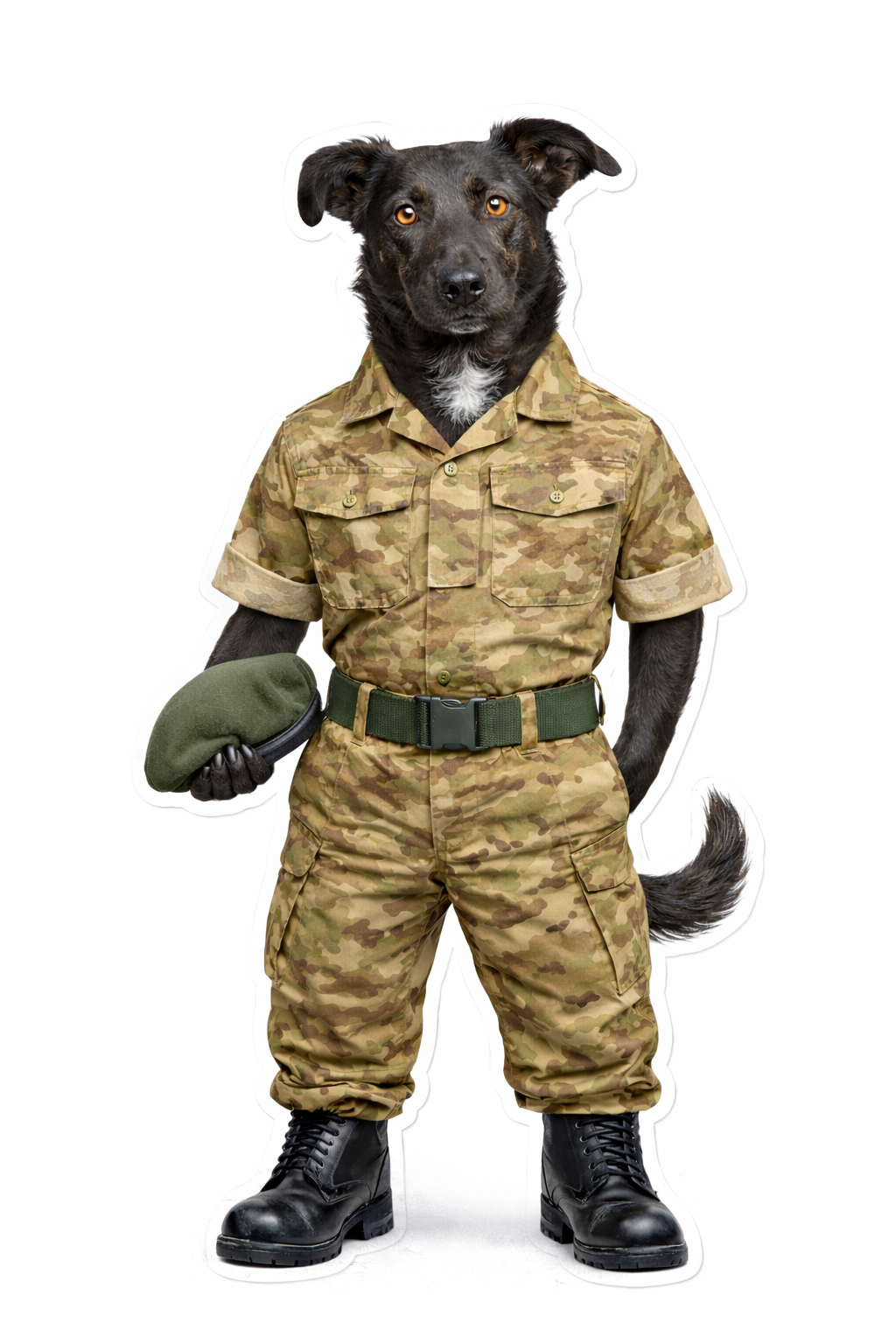 Your Pet In Uniform - Personalised High Quality Vinyl Sticker