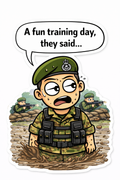 Armed Forces & Cadet Humour Vinyl Sticker - Fun Training Day!
