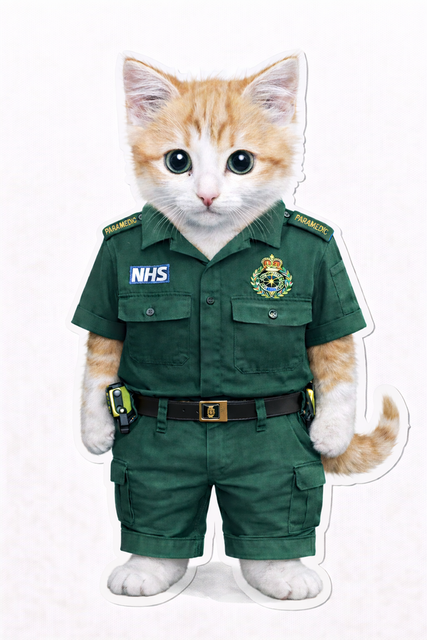 Your Pet In Uniform - Personalised High Quality Vinyl Sticker