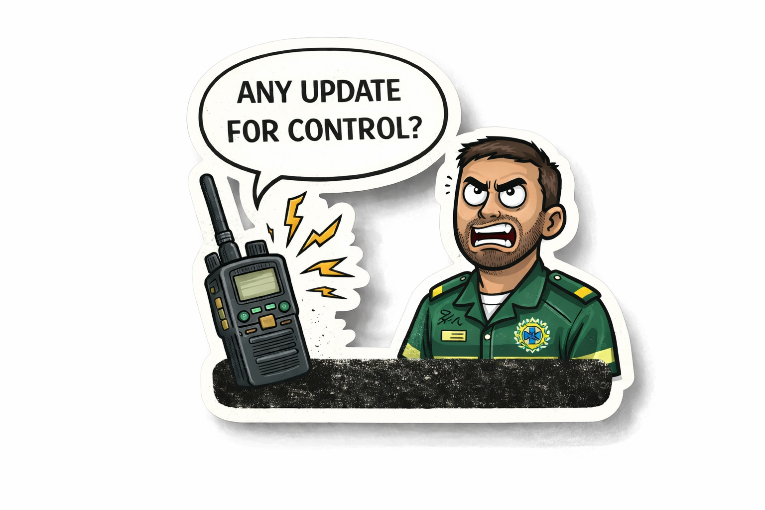 Ambulance Humour Vinyl Sticker - Steps Update!