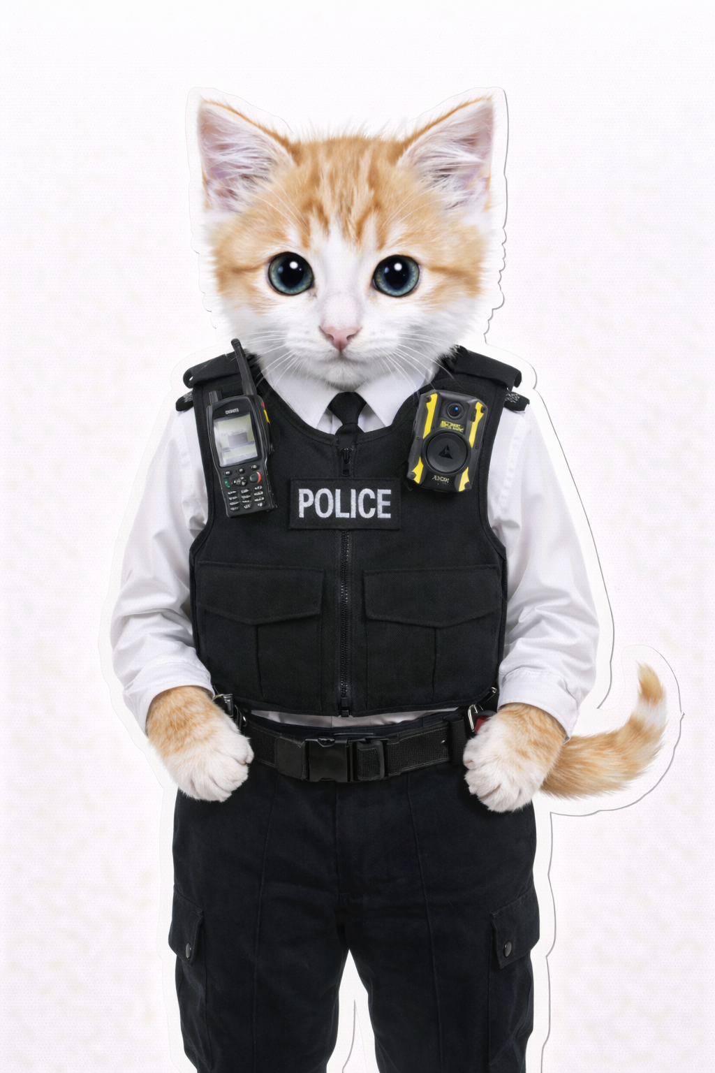 Your Pet In Uniform - Personalised High Quality Vinyl Sticker