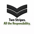Armed Forces & Cadet Humour Vinyl Sticker - Two Stripes!