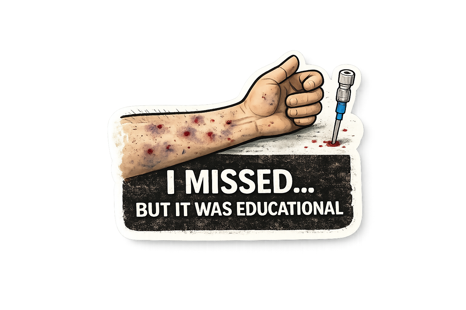 Ambulance Humour Vinyl Sticker - I missed