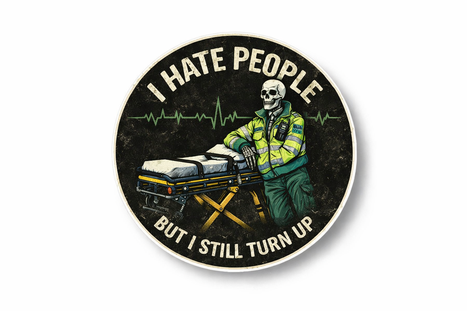 Ambulance Humour Vinyl Sticker - I Hate People!