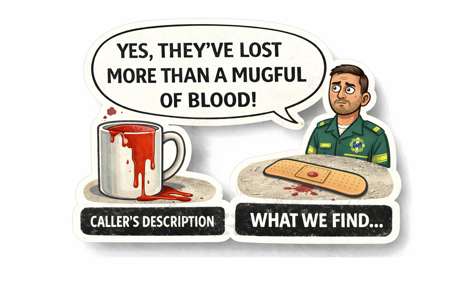 Ambulance Humour Vinyl Sticker - More than a Mugful!?!?