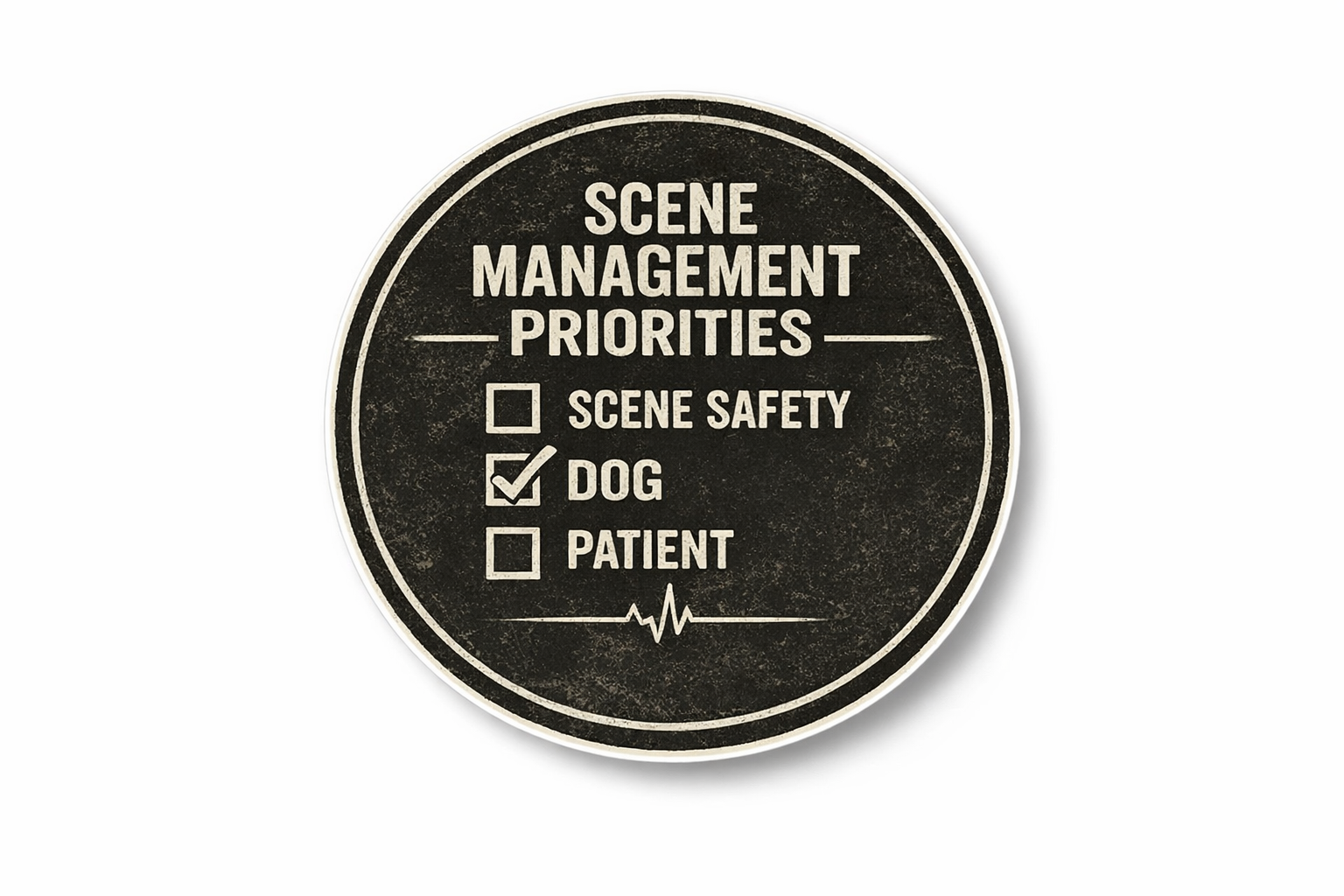 Ambulance Humour Vinyl Sticker - Scene Management Priority