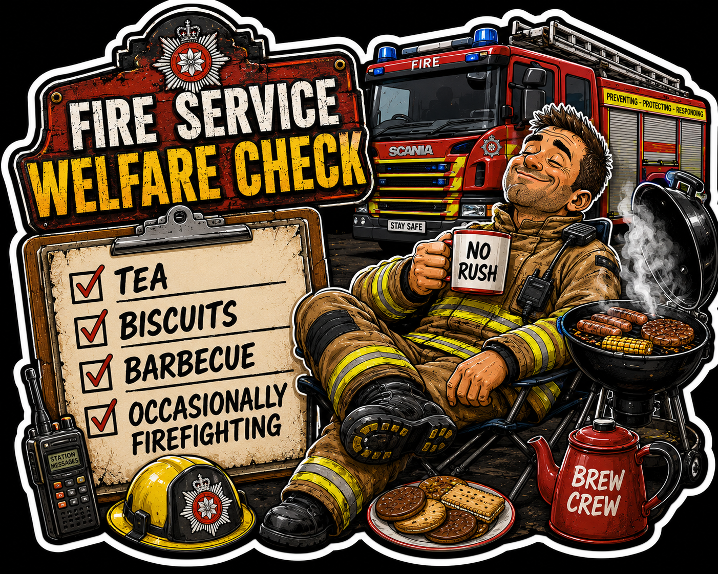 Humour Vinyl Sticker - Welfare check
