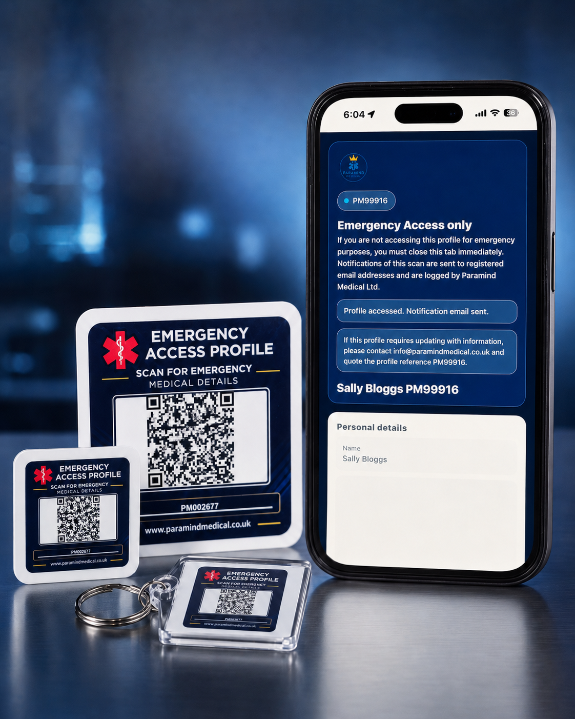Paramind Medical Lifeline Key Safe QR Sticker