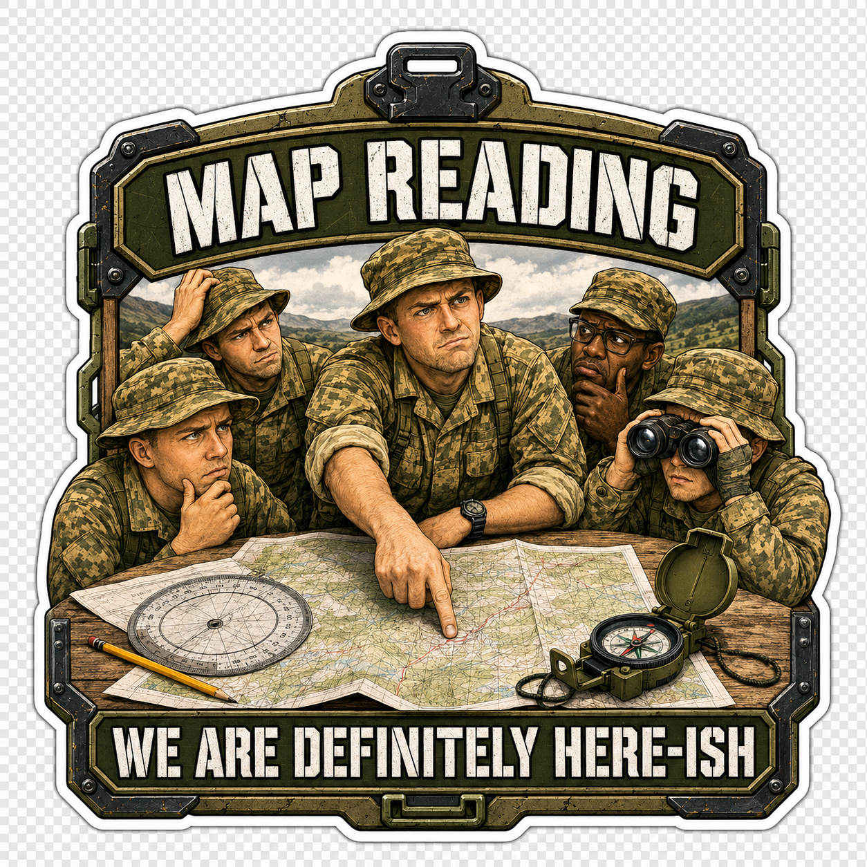 Humour Vinyl Sticker - Map Reading