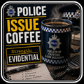 Humour Vinyl Sticker - Police issue Coffee