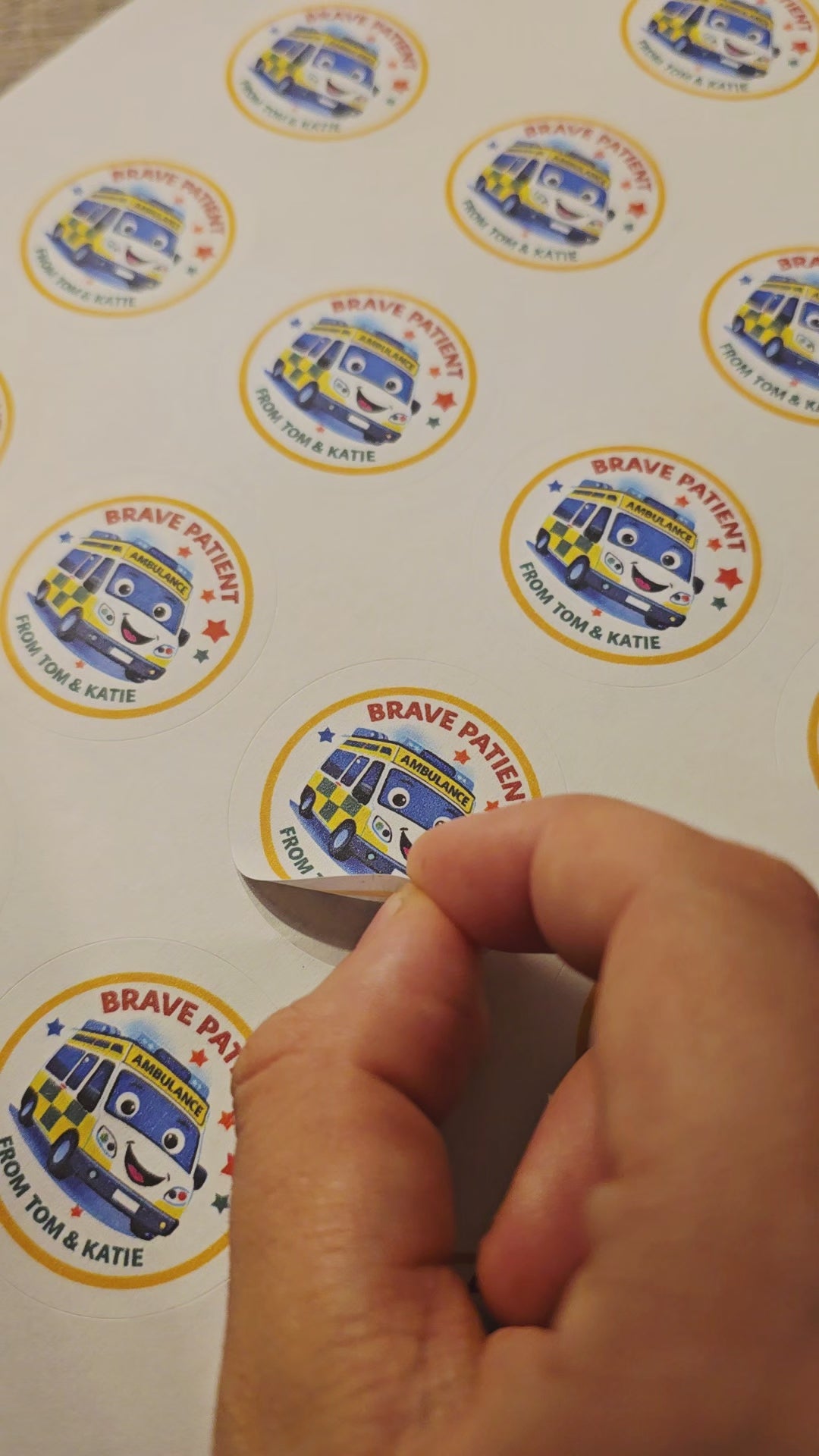 Brave Patient Ambulance Stickers - 24 sticker sheet