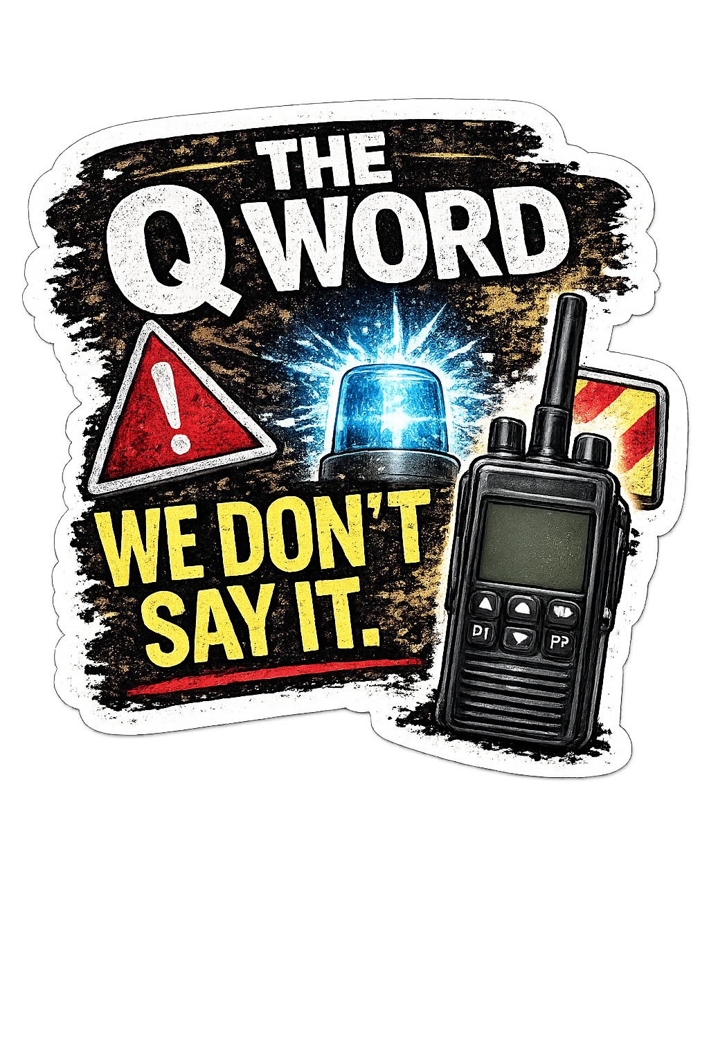 Humour Vinyl Sticker - Q Word