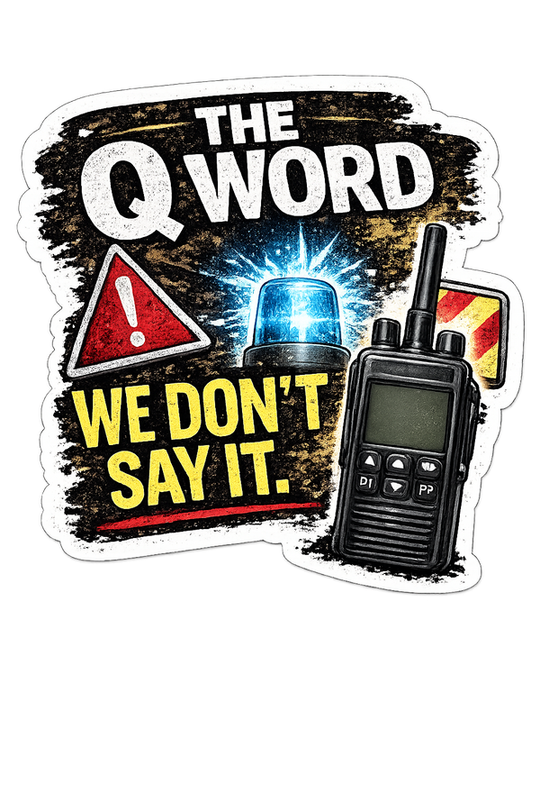 Humour Vinyl Sticker - Q Word