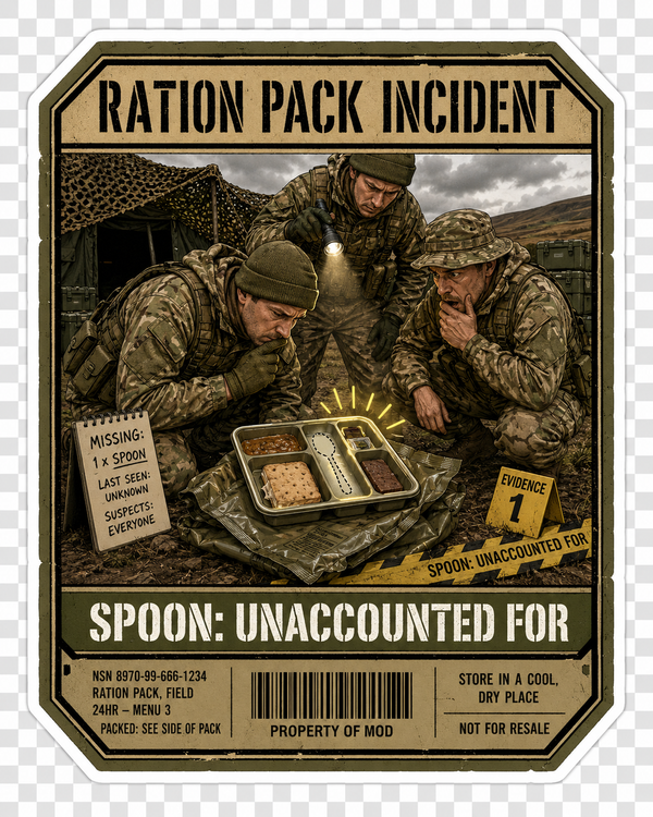 Humour Vinyl Sticker - Ration pack
