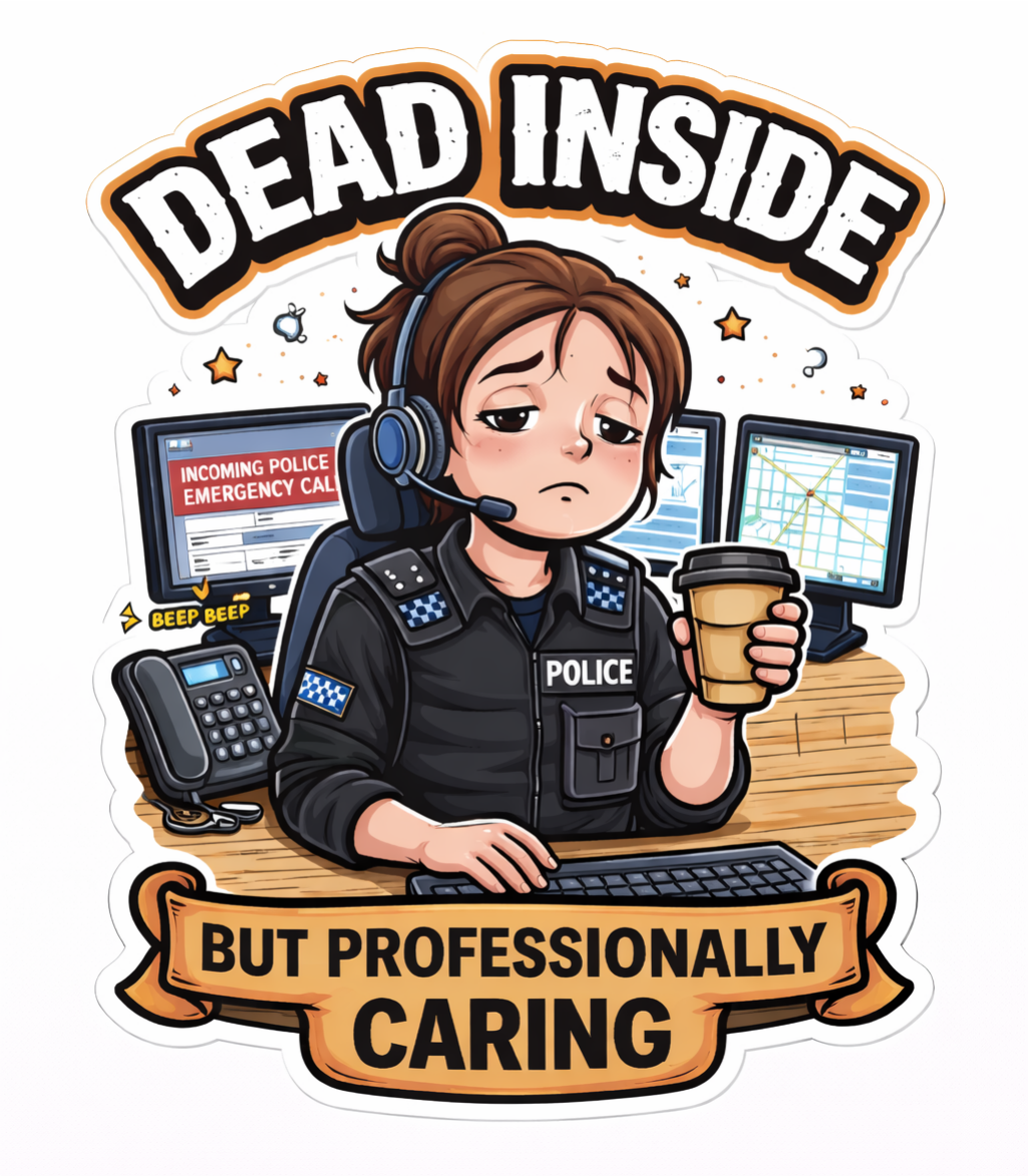 POLICE Humour Vinyl Sticker - Dead Inside!
