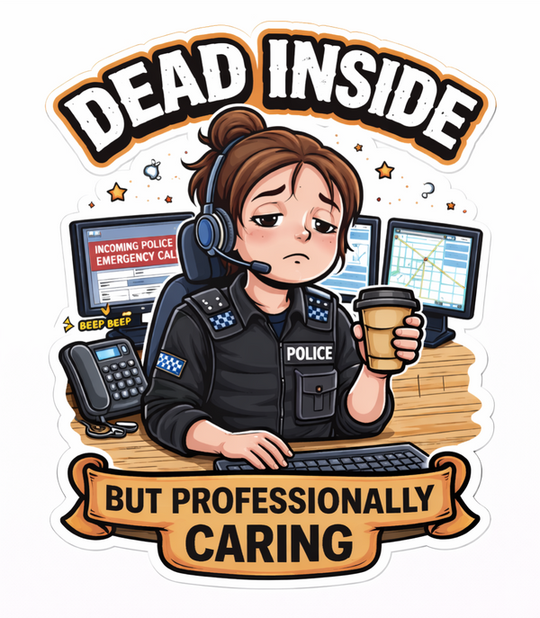 POLICE Humour Vinyl Sticker - Dead Inside!