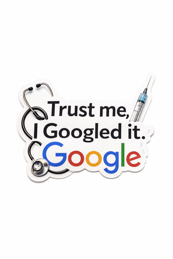 NURSE & ED Humour Vinyl Sticker - Googled it 💪🏼