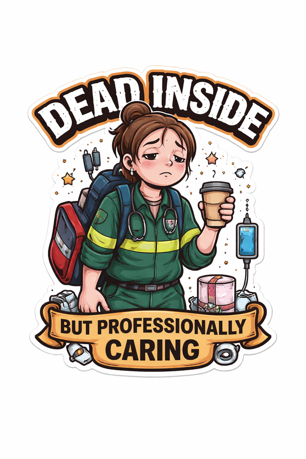Ambulance Humour Vinyl Sticker - Dead Inside!