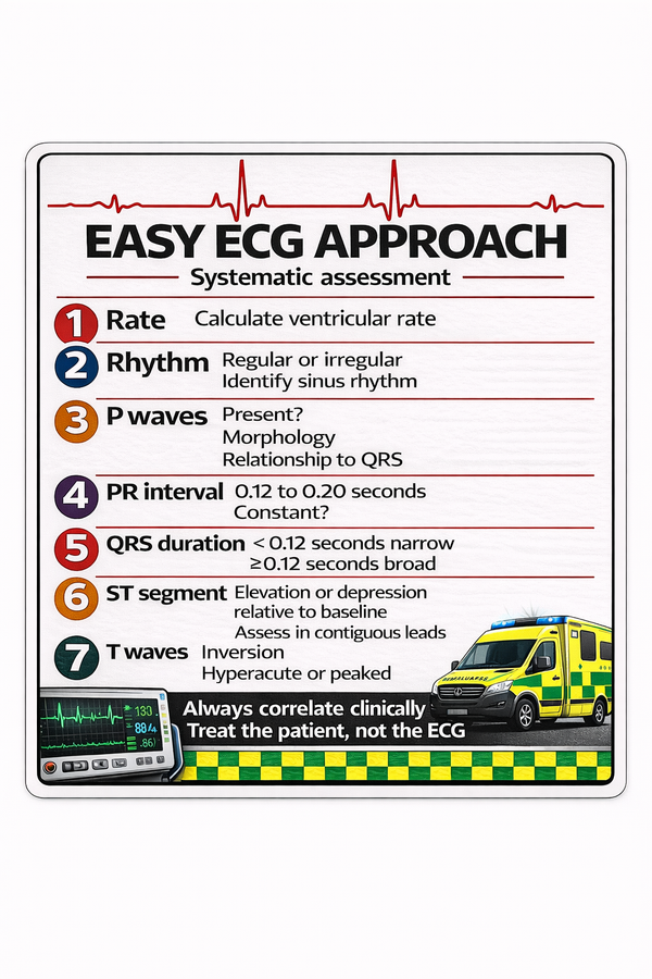 Ambulance Vinyl Sticker - Easy ECG reminder